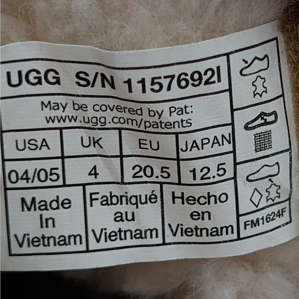 UGG Bailey Bow Boots Fixed Bow Baby Kids' Chestnut Size US 04/05 EU20.5